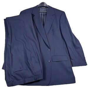 VINTAGE Brooks Brothers 2 Piece Suit 46L 38x33 Wool Navy Made in the USA